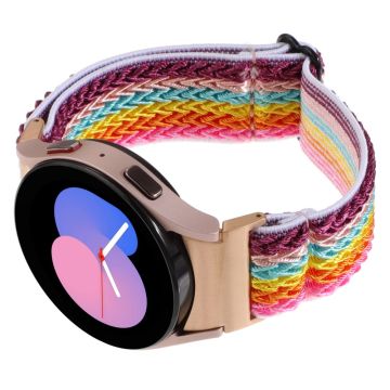 Samsung Galaxy Watch6 / Watch6 Classic / Watch 5 Bølgeformet klokkerem Flettet armbånd - Regnbue