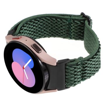 Samsung Galaxy Watch6 / Watch6 Classic / Watch 5 Bølgeformet klokkerem Flettet armbånd - Militærgrønn