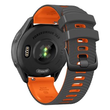 Coros Pace 3 / Apex 46mm / Apex Pro klokkerem 22mm Dual Color Silikonarmbånd - Mørkegrå + Oransje