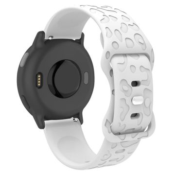 Garmin Venu 2 Plus / vivoactive 5 20 mm silikonklokkearmbånd med leopardstruktur - Hvit