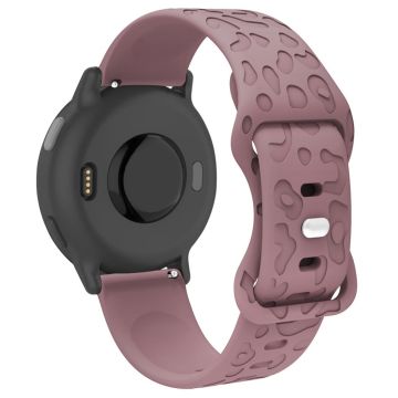 Garmin Venu 2 Plus / vivoactive 5 20 mm silikonklokkearmbånd med leopardstruktur - Røyklilla