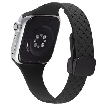 Apple Watch Series 41mm / 40mm / 38mm silikonarmbånd med magnetisk spenne - Svart