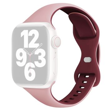 Apple Watch Series 41mm / 40mm / 38mm Silikonarmbånd - Rosa + Vinrød