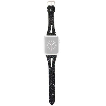 Apple Watch Series 41mm / 40mm / 38mm Glitter skinnarmbånd - Svart