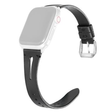 Apple Watch Series 41mm / 40mm / 38mm utskiftbare lærremmer - Svart