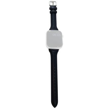 Apple Watch Series 41mm / 40mm / 38mm Armbånd Slim lærrem - Svart