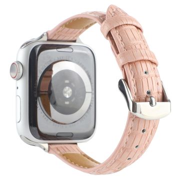 Lærrem med krokodillestruktur Apple Watch Series 41mm / 40mm / 38mm håndleddsrem - Rosa