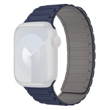 Apple Watch Series 41mm / 40mm / 38mm Silikon magnetisk klokkerem - Indigoblå + Grå