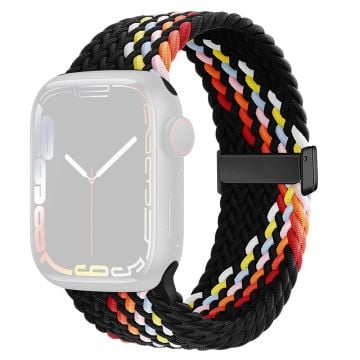 Apple Watch Series 41mm / 40mm / 38mm Nylon Strap Replacement - Svart Regnbue