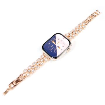 Apple Watch Series 41mm / 40mm / 38mm Rhinestone Decor Watch Band - Rose Gull