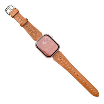 Apple Watch Series 41mm / 40mm / 38mm Cowhide Leather Watch Band - Brun