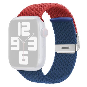 Apple Watch Series 41 mm / 40 mm / 38 mm nylonarmbånd - Rød + Blå