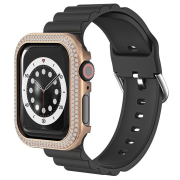 Rhinestone Decor Zinc Alloy Watch Case Apple Watch SE / SE (2022) / SE (2023) / Series 6 / 5 / 4 40mm - Rose Gull