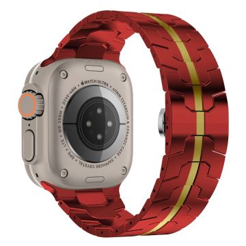 Apple Watch Series 41 mm - 40 mm - 38 mm universalarmbånd i rustfritt stål - Rød + Gull