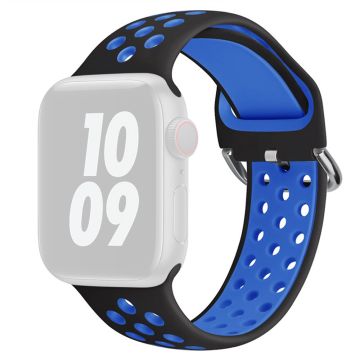 KALEBOL Apple Watch Series 41mm - 40mm - 38mm Universal Soft Silicone Band - Svart + Blå