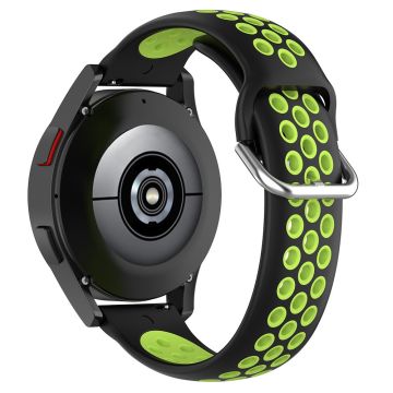 KALEBOL KLB-SSGJ-001 Samsung Galaxy Watch3 45 mm silikonarmbånd 22 mm klokkerem - Svart + Lime