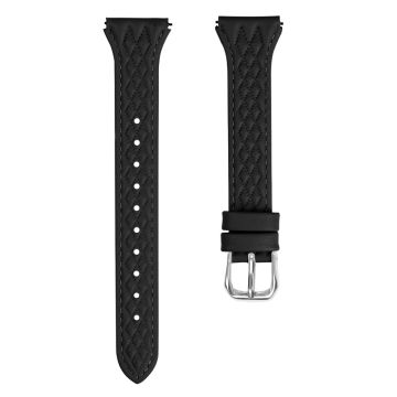 Samsung Galaxy Watch4 / Watch4 Classic / Watch4 Active / Watch 5 / 5 Pro Top-Layer Cow Leather Watch Band - Svart