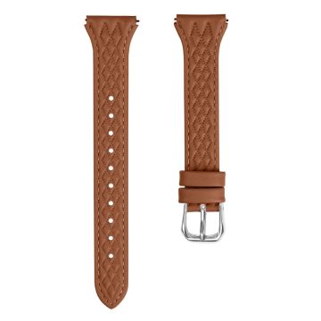 Samsung Galaxy Watch4 / Watch4 Classic / Watch4 Active / Watch 5 / 5 Pro Top-Layer Cow Leather Watch Band - Brun