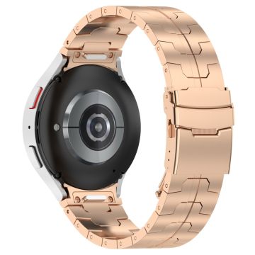 Samsung Galaxy Watch6 40mm 44mm / Watch6 Classic 43mm 47mm rustfritt stålarmbånd klokkerem med kontakt - Rose Gol