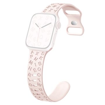 Apple Watch Series 41mm - 40mm - 38mm Universal silikonarmbånd med sommerfuglspenne - Lys Rosa