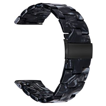 FITVII Resin Watch Band Vanntett erstatningsklokkerem - Svart Blomst