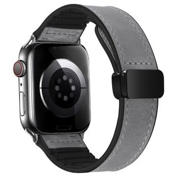 Apple Watch Series 41mm - 40mm - 38mm Universal magnetisk magnetisk ekte okselærrem - Grå