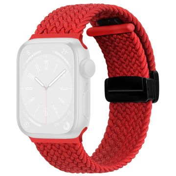 Apple Watch Series 41mm - 40mm - 38mm Universal Nylon Watch Band Magnetic Strap - Rød