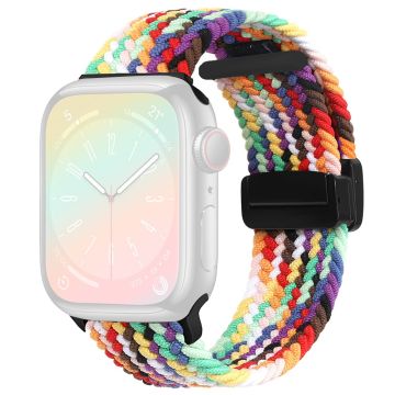 Apple Watch Series 41mm - 40mm - 38mm Universal Nylon Watch Band Magnetic Strap - Regnbue