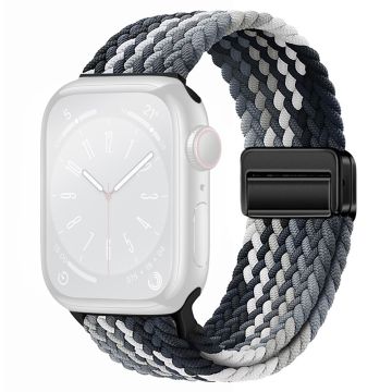 Apple Watch Series 41mm - 40mm - 38mm Universal Nylon Watch Band Magnetic Strap - Gradient Svart