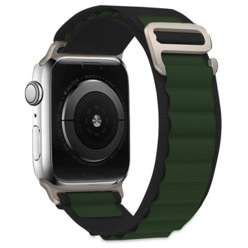 KALEBOL Apple Watch Series 41mm - 40mm - 38mm Universal Watch Strap Nylon Loop Band - Grønn + Svart