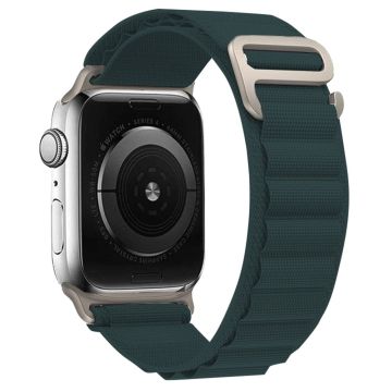 KALEBOL Apple Watch Series 41mm - 40mm - 38mm Universal Watch Strap Nylon Loop Band - Svartgrønn