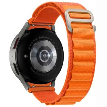 KALEBOL KLB-GSNL-001 Samsung Galaxy Watch6 / Watch6 Classic / Watch 5 Nylonklokkerem Justerbar rem - Oransje