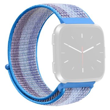 KALEBOL KLB-NLHH-001 Fitbit Versa 3 / Versa 4 / Sense / Sense 2 Klokkebånd Nylon Loop Strap - Innsjøblå