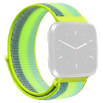 KALEBOL KLB-NLHH-001 Fitbit Versa 3 / Versa 4 / Sense / Sense 2 Klokkebånd Nylon Loop Strap - Gul Grønn