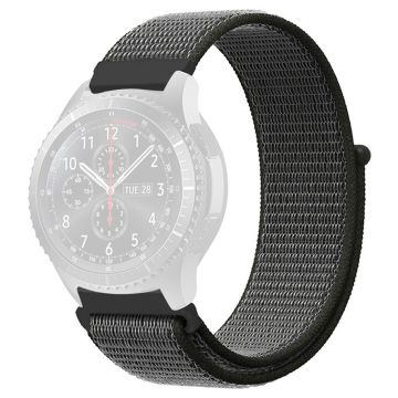 KALEBOL KLB-NLHH-001 Samsung Galaxy Watch3 45 mm / Huawei Watch GT4 46 mm klokkerem 22 mm nylonarmbånd - Mørk Olivengrønn