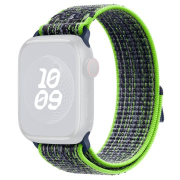 KALEBOL Apple Watch Series 41mm - 40mm - 38mm Universal Watchband Nylon Strap - Lys Grønn + Blå