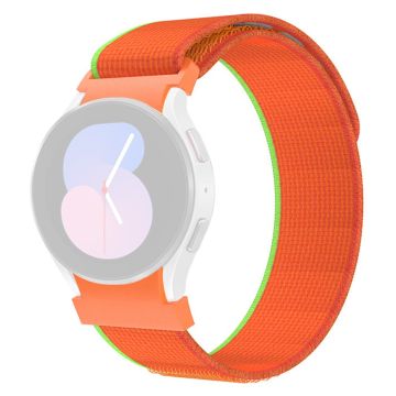 KALEBOL KLB-YJNLHH-001 Samsung Galaxy Watch4 / Watch 5 / Watch6 Nylonbånd Loop-armbånd - Oransje + Grønn