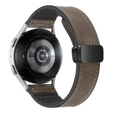 Samsung Galaxy Gear S3 Classic / Huawei Watch GT 4 46 mm magnetisk klokkerem i ekte okselær, 22 mm - Mørkebrun