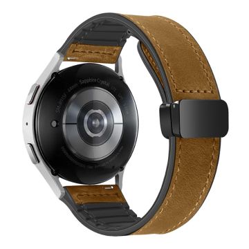 Samsung Gear Sport / Huawei Watch GT 3 42 mm magnetisk urrem i ekte okselær, 20 mm - Lysebrun