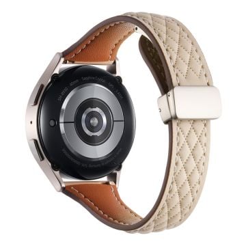 Samsung Galaxy Watch6 Classic / Watch6-klokkerem 20 mm sammenleggbar spenne Ekte okseskinnrem - Aprikos