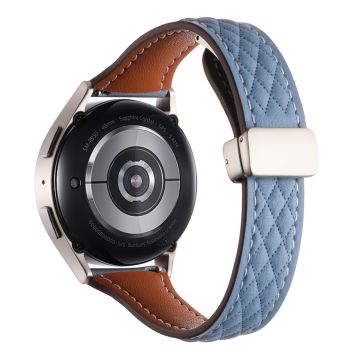 Samsung Galaxy Watch6 Classic / Watch6-klokkerem 20 mm sammenleggbar spenne Ekte okseskinnrem - Blå