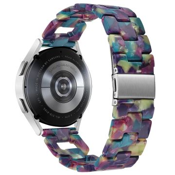 Samsung Galaxy Watch 5 40mm / 44mm / Watch 5 Pro 45mm Smart Watch D-formet harpiksarmbånd - Lilla + Grønn Blomst