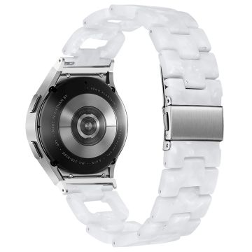 Harpiksrem Samsung Galaxy Watch6 40mm / 44mm / Watch6 Classic 43mm / 47mm D-formet armbånd - Perle Hvit