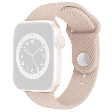 Apple Watch Series 41mm - 40mm - 38mm Silikonarmbånd med vevd tekstur - Rosa