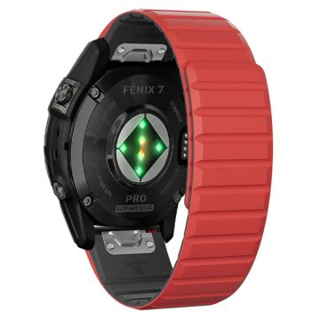 Garmin Fenix 5 / 5X / 6X / 7X Klokkerem 22mm Dual Color Silicone Smart Watch Band - Rød / Svart