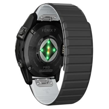 Garmin Fenix 5 / 5X / 6X / 7X Klokkerem 22mm Dual Color Silicone Smart Watch Band - Svart / Grå