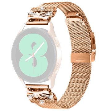 20 mm Butterfly Milanese-rem Samsung Galaxy Watch4 / Watch4 Classic / Watch4 Active / Watch 5 / Watch 5 Pro / Watch 5 Active Replace Strap - Rose Gull