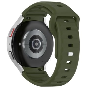 Samsung Galaxy Watch4 / Watch 5 / Watch 5 Pro / Watch6 Silikon Sportsbånd Erstatningsarmbånd - Militærgrønn