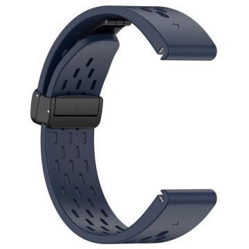 KALEBOL KLB-DDGJ-001 Garmin Fenix 7S / 7S Pro QuickFit 20 mm silikonarmbånd med magnetisk sammenleggbar spenne - Midnattsblå