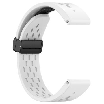 KALEBOL KLB-DDGJ-001 Garmin Fenix 7 / 7 Pro QuickFit 22 mm silikonarmbånd med magnetisk sammenleggbar spenne - Hvit